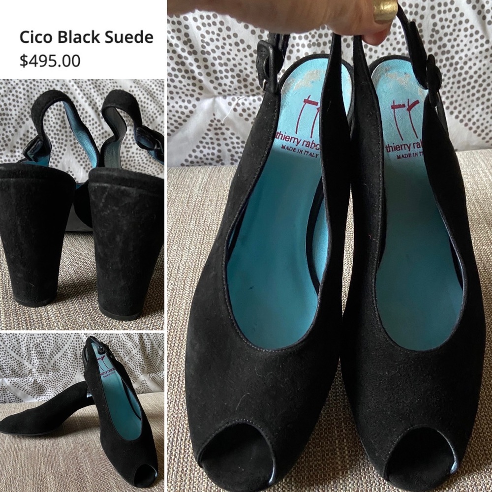 *SALE* Thierry Rabotin Italian Suede Peep Toe Heels